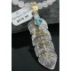12kt Gold Filled and .925 Sterling Silver Handmade Storyteller Certified Authentic Navajo Turquoise Native American Necklace 390678616125