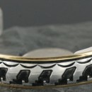 12kt Gold Filled and .925 Sterling Silver Handmade Wave Certified Authentic Navajo Native American Bracelet 390690377596