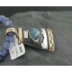 12kt Gold Filled and .925 Sterling Silver Handmade Wave Certified Authentic Navajo Turquoise Native American Necklace 370924708167