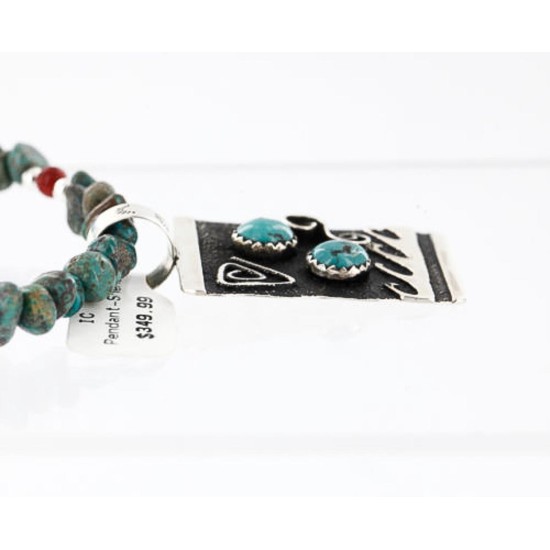 12kt Gold Filled and .925 Sterling Silver Handmade Wave Certified Authentic Navajo Turquoise Native American Necklace 390845668623