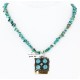 12kt Gold Filled and .925 Sterling Silver Handmade Wave Certified Authentic Navajo Turquoise Native American Necklace 390852222778