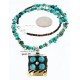 12kt Gold Filled and .925 Sterling Silver Handmade Wave Certified Authentic Navajo Turquoise Native American Necklace 390852222778