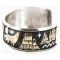 12kt Gold Filled and .925 Sterling Silver Handmade WOLF and MOUNTAIN Certified Authentic Navajo Native American Bracelet 371011763011