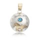 12kt Gold Filled and .925 Sterling Silver Horse Certified Authentic Handmade Very Delicate Navajo Native American Natural Turquoise Pendant 24510
