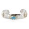 12kt Gold Filled and .925 Sterling Silver Kokopelli Certified Authentic Handmade Navajo Natural Turquoise Native American Bracelet 12966