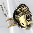 12kt Gold Filled and .925 Sterling Silver Real Handmade Certified Authentic Buffalo Navajo Native American Ring  390849053137