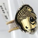 12kt Gold Filled and .925 Sterling Silver Real Handmade Buffalo Navajo Native American Ring 390849053137
