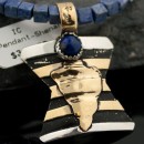 12kt Gold Filled Handmade Arrow Certified Authentic .925 Sterling Silver Navajo Turquoise Native American Necklace 370873784905
