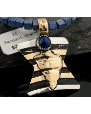 12kt Gold Filled Handmade Arrow Certified Authentic .925 Sterling Silver Navajo Turquoise Native American Necklace 370873784905