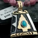 12kt Gold Filled Handmade Arrow .925 Sterling Silver Navajo Turquoise Native American Necklace 390641102886
