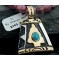 12kt Gold Filled Handmade Arrow Certified Authentic .925 Sterling Silver Navajo Turquoise Native American Necklace 390641102886