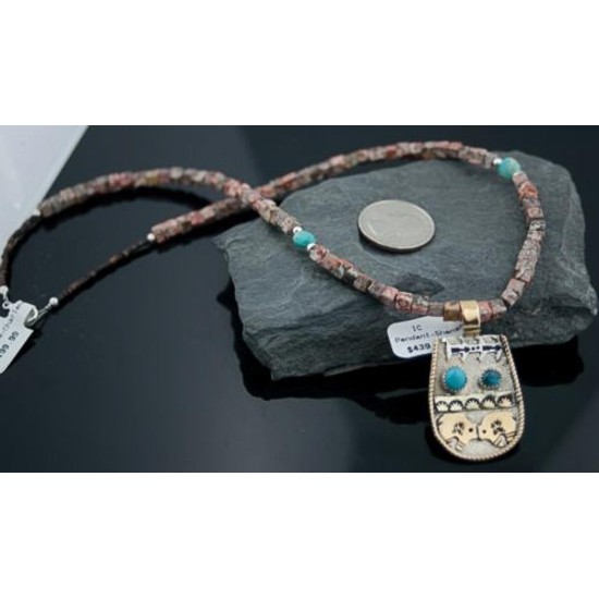 12kt Gold Filled Handmade Bear Turquoise .925 Sterling Silver Certified Authentic Navajo Native American Necklace 390603321286 12kt Gold Filled Handmade Bear Turquoise .925 Sterling Silver Certified Authentic Navajo Native American Necklace 390603321286
