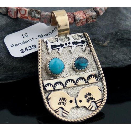 12kt Gold Filled Handmade Bear Turquoise .925 Sterling Silver Certified Authentic Navajo Native American Necklace 390603321286 12kt Gold Filled Handmade Bear Turquoise .925 Sterling Silver Certified Authentic Navajo Native American Necklace 390603321286