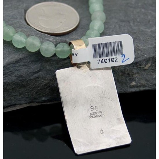 12kt Gold Filled Handmade Bear Turquoise .925 Sterling Silver Certified Authentic Navajo Native American Necklace 390605187240