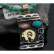12kt Gold Filled, Handmade Bear Turquoise Spiny Oyster and .925 Sterling Silver Certified Authentic Navajo 386 Native American Necklace 370799144128
