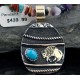 12kt Gold Filled Handmade Buffalo Turquoise .925 Sterling Silver Certified Authentic Navajo Native American Necklace 370801809503