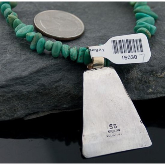 12kt Gold Filled Handmade Buffalo, Turquoise, .925 Sterling Silver Certified Authentic Navajo Native American Necklace 390576057797 12kt Gold Filled Handmade Buffalo, Turquoise, .925 Sterling Silver Certified Authentic Navajo Native American Necklace 390576057797