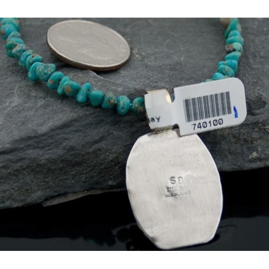 12kt Gold Filled Handmade Buffalo Turquoise .925 Sterling Silver Certified Authentic Navajo Native American Necklace 390587495460