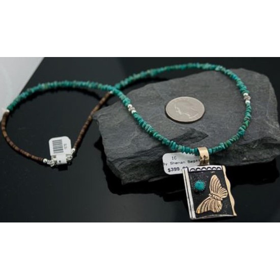 12kt Gold Filled Handmade Butterfly Turquoise .925 Sterling Silver Certified Authentic Navajo Native American Necklace 370834465457 12kt Gold Filled Handmade Butterfly Turquoise .925 Sterling Silver Certified Authentic Navajo Native American Necklace 370834465457