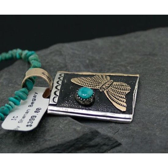 12kt Gold Filled Handmade Butterfly Turquoise .925 Sterling Silver Certified Authentic Navajo Native American Necklace 370834465457 12kt Gold Filled Handmade Butterfly Turquoise .925 Sterling Silver Certified Authentic Navajo Native American Necklace 370834465457
