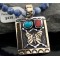 12kt Gold Filled Handmade Butterfly Turquoise Coral .925 Sterling Silver Certified Authentic Navajo Native American Necklace 390585350057