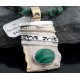 12kt Gold Filled Handmade Certified Authentic .925 Sterling Silver Navajo Natural Malachite and Turquoise Native American Necklace 390614969457