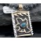 12kt Gold Filled Handmade Eagle Natural Turquoise .925 Sterling Silver Certified Authentic Navajo Native American Necklace 390611867852