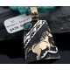 12kt Gold Filled Handmade Horse Certified Authentic .925 Sterling Silver Navajo Turquoise Native American Necklace 370882633206