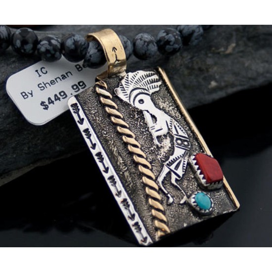 12kt Gold Filled Handmade KOKOPELLI Certified Authentic .925 Sterling Silver Navajo Turquoise Native American Necklace 390629421284 12kt Gold Filled Handmade KOKOPELLI Certified Authentic .925 Sterling Silver Navajo Turquoise Native American Necklace 390629421284
