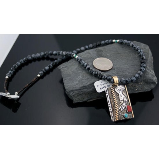 12kt Gold Filled Handmade KOKOPELLI Certified Authentic .925 Sterling Silver Navajo Turquoise Native American Necklace 390629421284 12kt Gold Filled Handmade KOKOPELLI Certified Authentic .925 Sterling Silver Navajo Turquoise Native American Necklace 390629421284