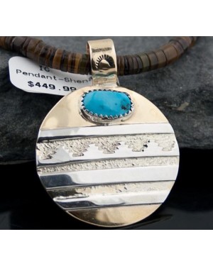 12kt Gold Filled Handmade Mountain Certified Authentic .925 Sterling Silver Turquoise Native American Necklace 370843756299