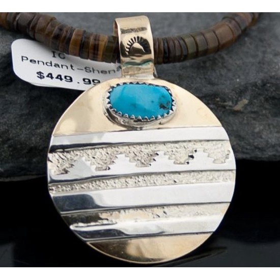 12kt Gold Filled Handmade Mountain Certified Authentic .925 Sterling Silver Turquoise Native American Necklace 370843756299