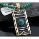 12kt Gold Filled Handmade Mountain Certified Authentic .925 Sterling Silver Turquoise Native American Necklace 370851216059