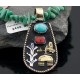 12kt Gold Filled Handmade Storyteller Turquoise Certified Authentic .925 Sterling Silver Navajo Native American Necklace 370797107769