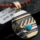 12kt Gold Filled Handmade Wave .925 Sterling Silver Navajo Turquoise Native American Necklace 371312161728