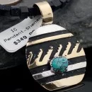 12kt Gold Filled Handmade Wave .925 Sterling Silver Navajo Turquoise Native American Necklace 391123754524