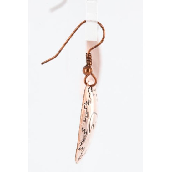 Handmade Certified Authentic Navajo Handstamped Bear Handmade Copper Native American Earrings 390834863378