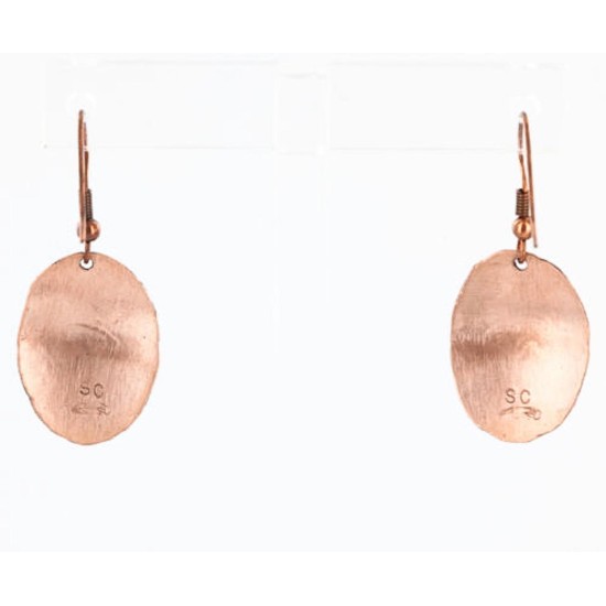 Handmade Certified Authentic Navajo Handstamped Bear Handmade Copper Native American Earrings 390834863378