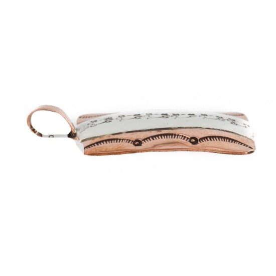 Handmade Gecko Certified Authentic Navajo Pure .925 Sterling Silver and Copper Pendant Native American Necklace 16986-1