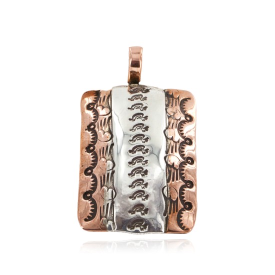 Handmade Horse Certified Authentic Navajo Pure .925 Sterling Silver and Copper Pendant 1 Native American Necklace 16986-3