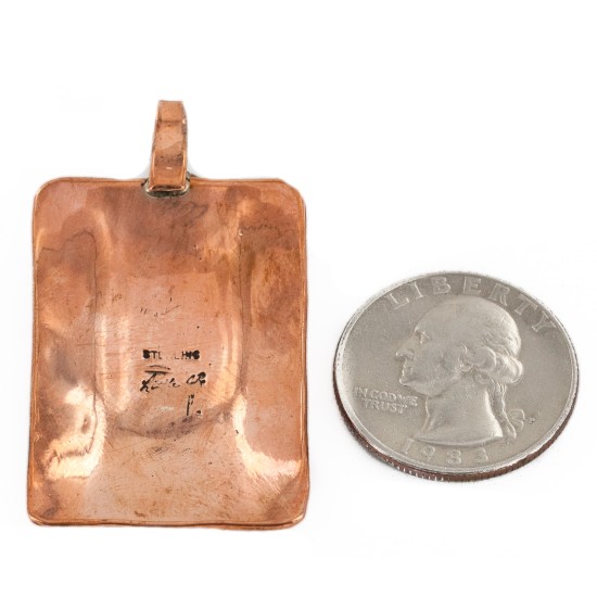Handmade Horse Certified Authentic Navajo Pure .925 Sterling Silver and Copper Pendant Native American Necklace 16986-4