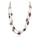 2 Strand .925 Sterling Silver Certified Authentic Navajo Natural Turquoise Carnelian Agate and Jasper Native American Necklace 750194-01