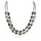 2 Strand Certified Authentic .925 Stering Silver Navajo Natural Green Agate Hematite Native American Necklace 17017