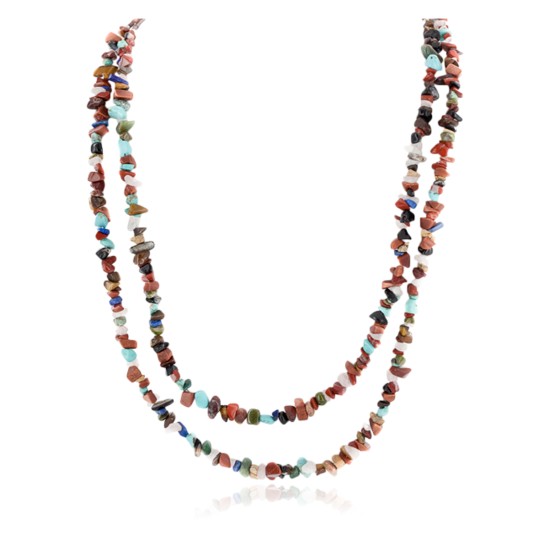 2 Strand Certified Authentic .925 Sterling Silver Navajo Natural Jasper and Multicolor Stones Native American Necklace 16020-83 2 Strand Certified Authentic .925 Sterling Silver Navajo Natural Jasper and Multicolor Stones Native American Necklace 16020-83