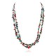 2 Strand Certified Authentic .925 Sterling Silver Navajo Natural Multicolor Stones Native American Necklace 750216