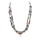 2 Strand .925 Sterling Silver Navajo Natural Multicolor Stones Native American Necklace 750216 2 Strand .925 Sterling Silver Navajo Natural Multicolor Stones Native American Necklace 750216