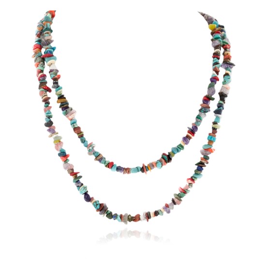 2 Strand Certified Authentic .925 Sterling Silver Navajo Natural Turquoise and Multicolor Stones Native American Necklace 15501-221 2 Strand Certified Authentic .925 Sterling Silver Navajo Natural Turquoise and Multicolor Stones Native American Necklace 15501-221