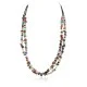 2 Strand Navajo .925 Sterling Silver Natural Multicolor Stones Native American Necklace 17079-9