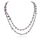 2 Strand Certified Authentic Navajo .925 Sterling Silver Natural Turquoise Amethyst Native American Necklace 15585-137