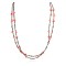 2 Strand Certified Authentic Navajo .925 Sterling Silver Natural Turquoise Coral Native American Necklace 750106-37